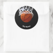 Basketball Ihr Name Runder Aufkleber (Tasche)