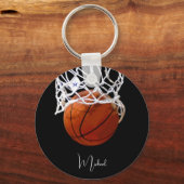 Basketball Ihr Name Schlüsselanhänger (Rückseite)