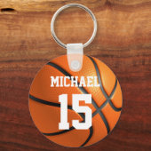 Basketball Ihr Name Schlüsselanhänger (Rückseite)