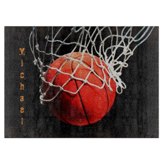 Basketball Ihr Name Schneidebrett (Vorderseite)