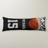 Basketball Ihr Name Seitenschläferkissen (Vorderseite)