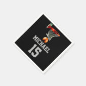 Basketball Ihr Name Serviette (Ecke)