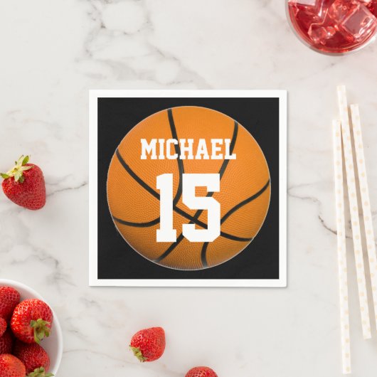 Basketball Ihr Name Serviette (Beispiel)