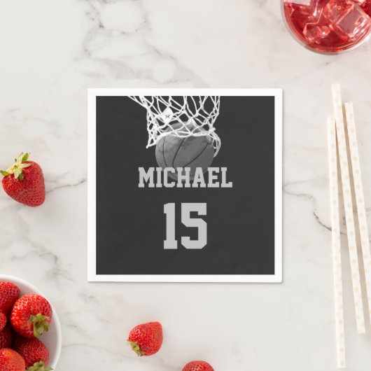 Basketball Ihr Name Serviette (Beispiel)
