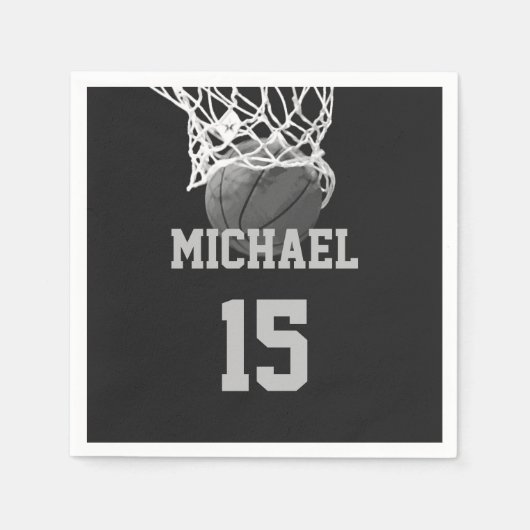 Basketball Ihr Name Serviette (Vorderseite)