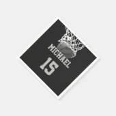 Basketball Ihr Name Serviette (Ecke)