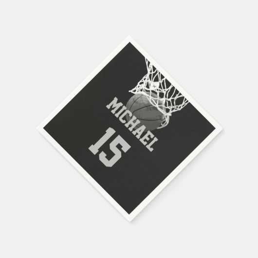 Basketball Ihr Name Serviette (Ecke)