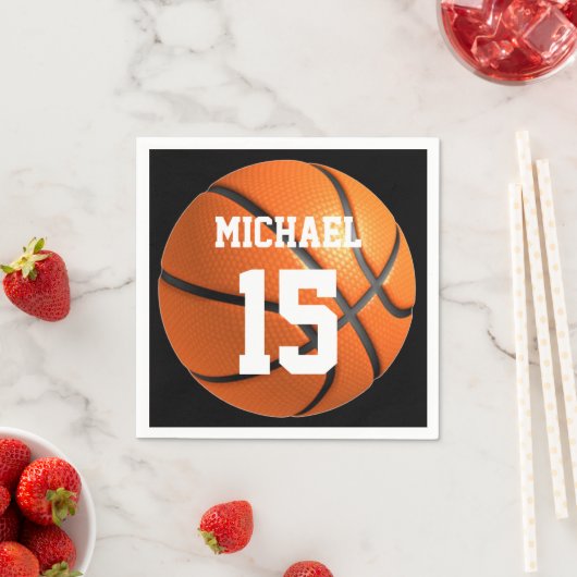 Basketball Ihr Name Serviette (Beispiel)