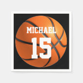 Basketball Ihr Name Serviette (Vorderseite)
