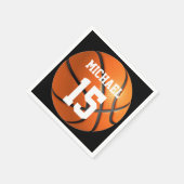 Basketball Ihr Name Serviette (Ecke)
