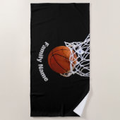 Basketball Ihr Name Strandtuch (Vorderseite)