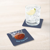 Basketball Ihr Name Text Nachricht Slogan Benutzer Rechteckiger Pappuntersetzer (Vor Ort)