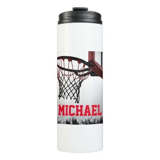 Basketball Ihr Name Thermosbecher (Vorderseite)