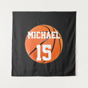 Basketball Ihr Name Wandteppich