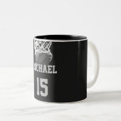 Basketball Ihr Name Zweifarbige Tasse (VorderseiteRechts)