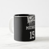 Basketball Ihr Name Zweifarbige Tasse (Vorderseite Links)