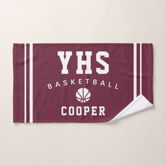 Basketball-Ikone, individueller Name & Schule, Tea Handtuch (Handtuch)