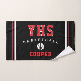 Basketball-Ikone, individueller Name & Schule, Tea Handtuch