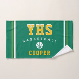 Basketball-Ikone, individueller Name & Schule, Tea Handtuch
