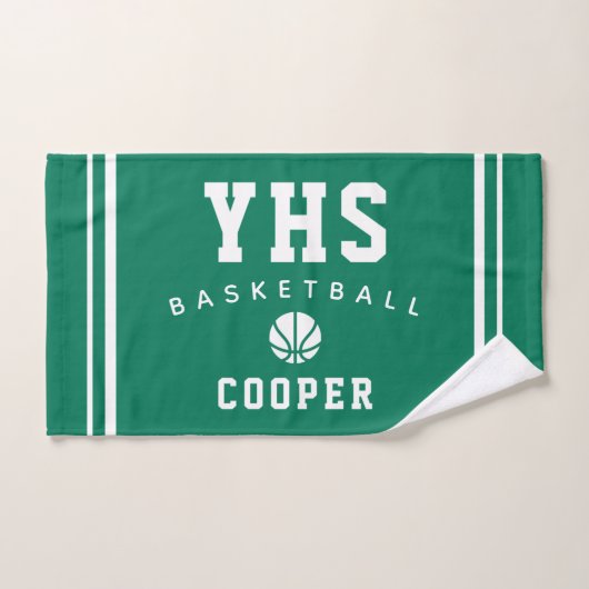Basketball-Ikone, individueller Name & Schule, Tea Handtuch (Handtuch)