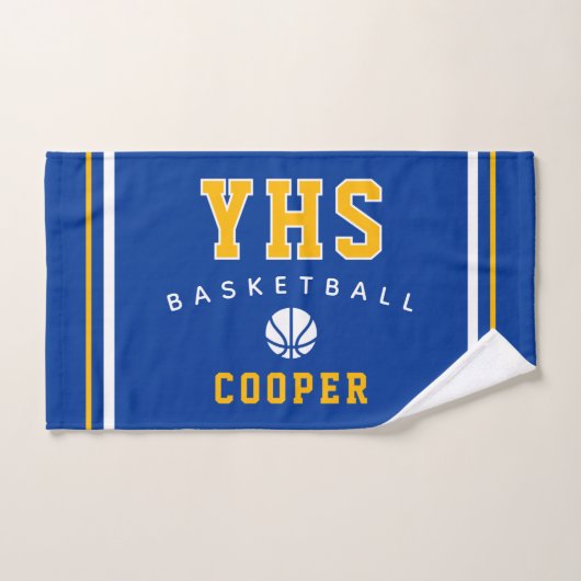 Basketball-Ikone, individueller Name & Schule, Tea Handtuch (Handtuch)