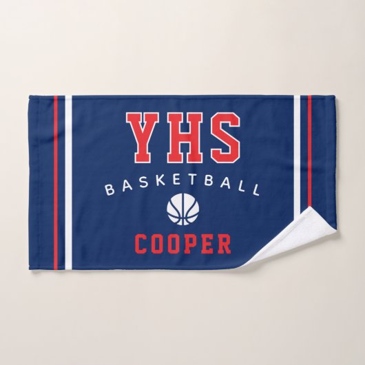 Basketball-Ikone, individueller Name & Schule, Tea Handtuch (Handtuch)