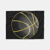 Basketball Illustration Black Gold Ball Design Str Fleecedecke (Vorderseite (Horizontal))