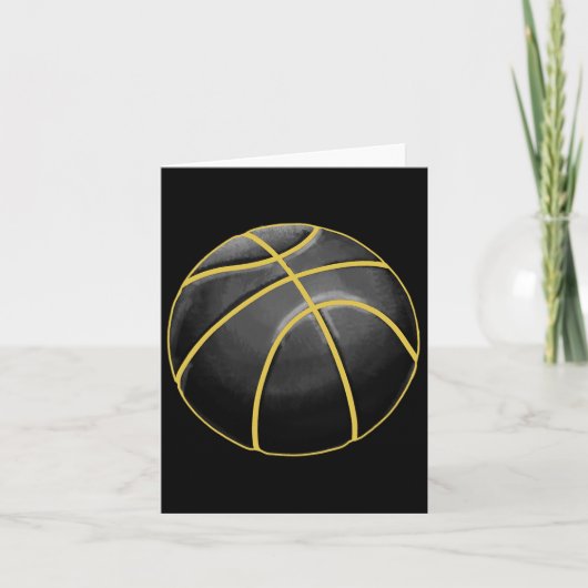 Basketball Illustration Black Gold Ball Design Str Karte (Vorderseite)