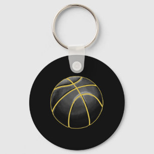 Basketball Illustration Black Gold Ball Design Str Schlüsselanhänger