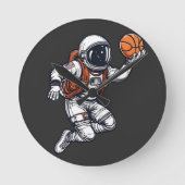 Basketball-Illustration Runde Wanduhr (Vorderseite)