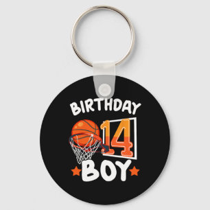 Basketball Im 14-jährigen 14. Geburtstag Junge Dek Schlüsselanhänger