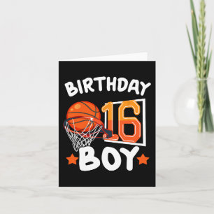 Basketball Im 16-jährigen 16. Geburtstag Junge Dek Karte
