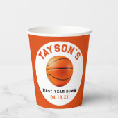 Basketball im ersten Jahr ab 1. Geburtstag Pappbecher (Rückseite)