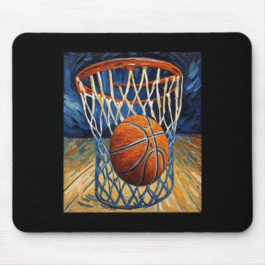 Basketball im Flug, der das Netz verschlingt Mousepad (Vorne)
