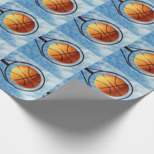 Basketball im Freien über dem Basketballring, Geschenkpapier