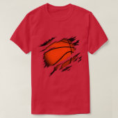 Basketball im Herzen Basketballspielerleidenschaft T-Shirt (Design vorne)