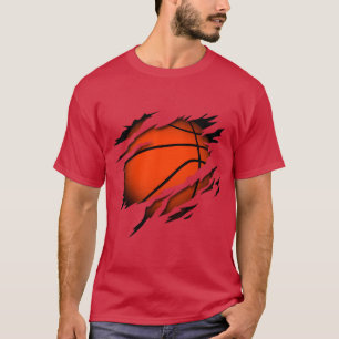 Basketball im Herzen Basketballspielerleidenschaft T-Shirt