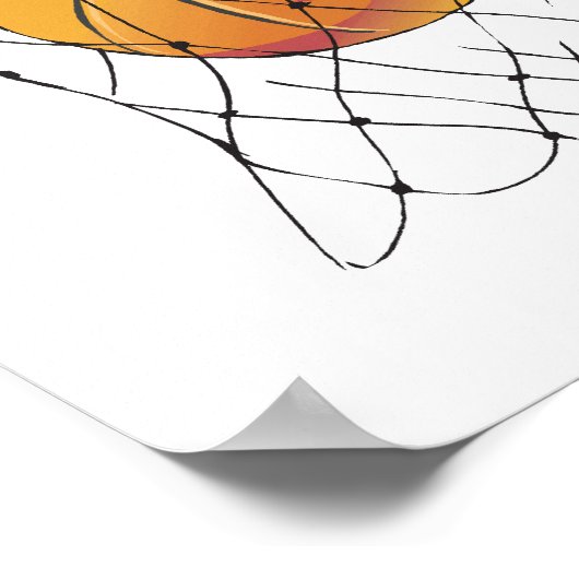 Basketball im Hocker Poster (Ecke)