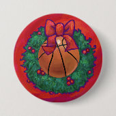 Basketball im Inneren des Weihnachtsschadens Button (Vorderseite)