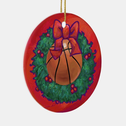 Basketball im Inneren des Weihnachtsschadens Keramikornament (Rechts)