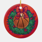 Basketball im Inneren des Weihnachtsschadens Keramikornament (Hinten)