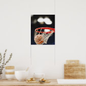 Basketball im Korb. Poster (Küche)