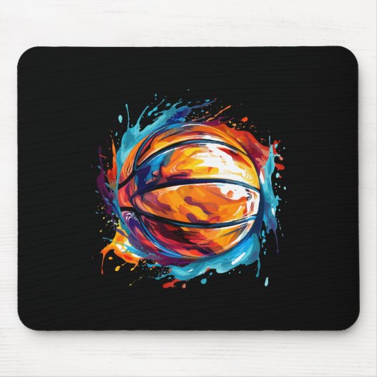 Basketball im Kunstdesign 1 Mousepad (Vorne)