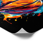Basketball im Kunstdesign 1 Poster (Ecke)