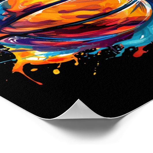 Basketball im Kunstdesign 1 Poster (Ecke)