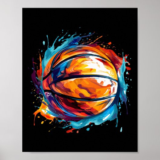 Basketball im Kunstdesign 1 Poster (Vorne)