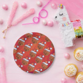 Basketball im Muster der Weihnachtsmannmütze Pappteller (Party)