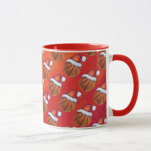 Basketball im Muster der Weihnachtsmannmütze Tasse