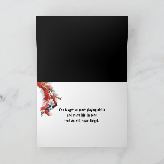 Basketball im Netz, Coach Danke Karte (Innenseite)