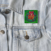 Basketball im Weihnachtskranz Button (Beispiel)